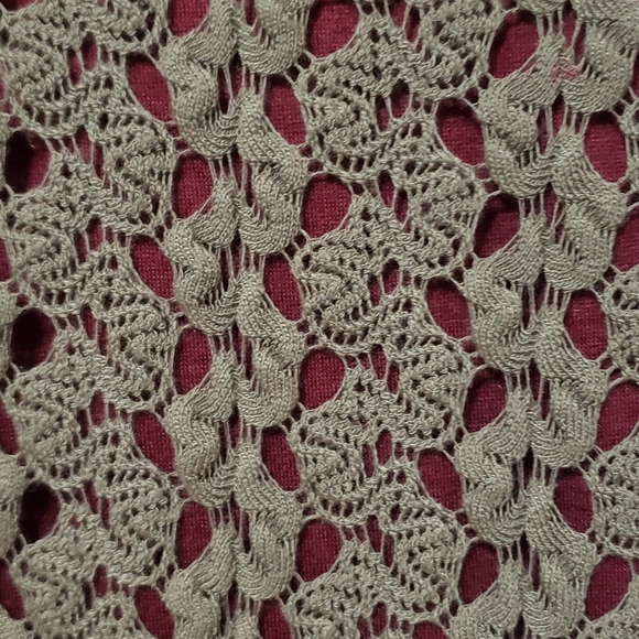 Bobeau Taupe/Wine Lace Midi Skirt - Picture 2 of 7